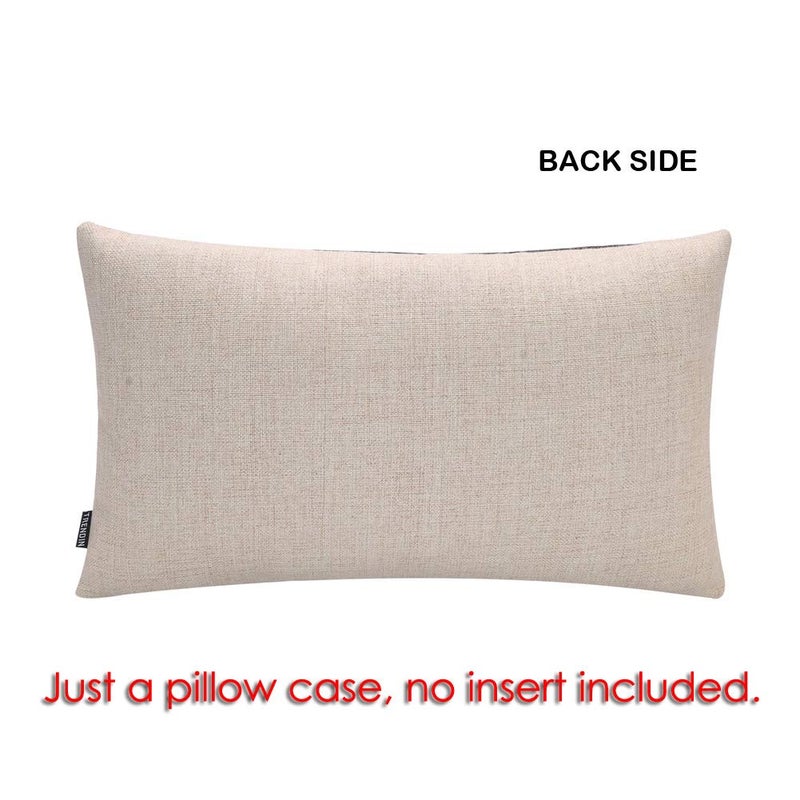 TRENDIN Farmhouse Porch Oblong Pillow Cover 20x12 inch Vintage Black Word The Porch is Our Happy Place Throw Pillow Cover for Couch Sofa PL565TR - Image 3